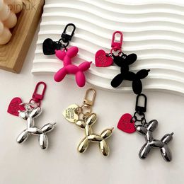 Keychains Lanyards Cute Acrylic Cartoon Balloon Dog Keychains for Women Y2k Bag Pendant Couple Car Key Chains Jewellery Gift Decoration Accessories ldd240312