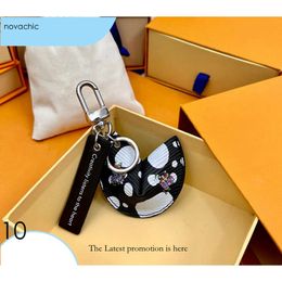 Keychains Lanyards With Box Fortune Cookie Bag Hanging Keychain Car Flower Charm PU Leather Key Chain 859