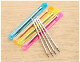 100Pcs Stainless Steel Blackhead Pimples Acne Blemish Comedone Needle Extractor Blackhead Acne Pimple Remover Tool 8CM LL