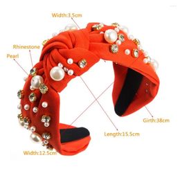 Bandanas Girls Hair Hoop Embroidered Headband Elegant Pearl Rhinestone Embellished Wide For Brides Fashionable Special