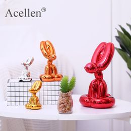 plating Balloon Dog Statue Resin Sculpture Home Decor Modern Nordic Home Decoration Accessories for Living Room Animal Figures 201278T