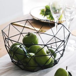 Nordic fruit plate creative modern minimalist living room coffee table home fruit basket wrought iron fruit bowl snack storage bas1751