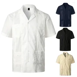 Men's Casual Shirts Summer Tops Quick Dry Short Sleeve Single-breasted Shirt Wear-resistant Firm Stitching Men Daily Clothing