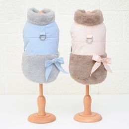 est Dog Cotton Padded Down Jacket Two Feet Autumn and Winter Pet Clothes for Small Size Blue Pink Colors Coat Y200330239P