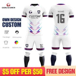 Personalized Sublimation Custom Plus Big Size Soccer Uniforms Football Team Jersey Sets For Men With Embroidered W036 240306