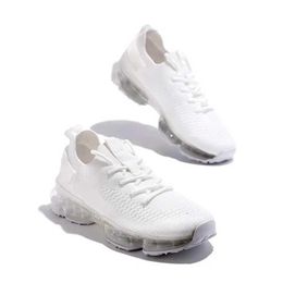 Walking Shoes Casual Shoes Large Size Sports Shoes Women's Small White Thick Soled Solid Colour Lace Up Flying Woven Shoes