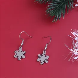 Dangle Earrings Christmas Small Fresh Cute Acrylic Snowflake Adolescent Fun Bright Colour Sweet Temperament Personality Ear Jewellery