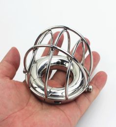 4 Sizes Scrotum Pendant Stainless Steel Cockrings Cock Cage Metal Locking Devices Male Bondage Device BDSM Sex Toys BB-1005200462