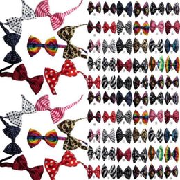 100pc lot Factory New Colorful Handmade Adjustable Dog Pet Tie butterfly Bow Ties Cat Neckties Dog Grooming Supplies 40 color222k