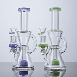 Glass Bong Showerhead Percolator Water Pipe Heady Glass Recycler Dabbing Rigs Klein Hookahs 14mm Female Joint XL-2062