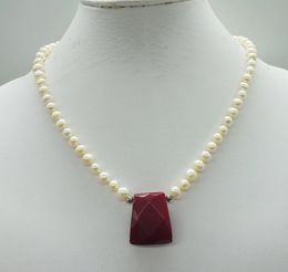 67MM Natural White Freshwater Pearl Necklace Semi Jewel Pendant Classic Italian Jewellery 17 240311