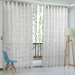 Floral Vine Leaf Partition Curtain Polyester Modern Curtains for Living Room Balcony Window Sheer for Bedroom278e