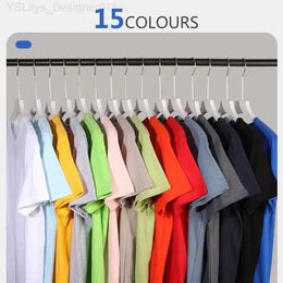 Women's T-Shirt Solid Colour T-shirt 8 Colours 2023 New Short Sle Mens/Womens Heavy Pound 200g Cotton White Crewneck Loose Top S-4XL L24312