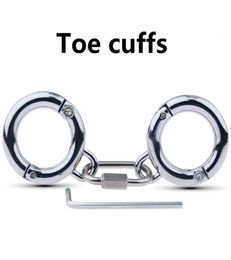Latest Adjustable Stainless Steel Toe Cuffs Locking Fetish BDSM Torture Bondage Adult Games Sex Toys For Couples Y2011188762225