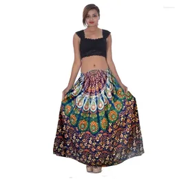 Ethnic Clothing Women's Skirt Cotton Paisley Print Gypsy Hippie Baggie Blue Colour