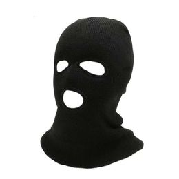 Hat Men's Winter Pullover Cycling Warm Neck Personalised Masked Three Hole Thickened Ear Protection Knitted Sweater Hat 275715