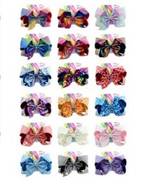 8 Inch Baby Girl Bows And Paper card leather laser cloth super large bow hairpin child hair accessories with cardboard Colorful Bo5820501