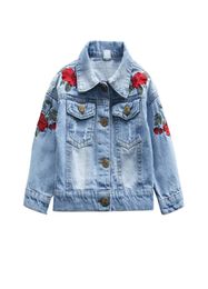 Baby Girls Rose Flower Embroidery Denim Jacket Vintage Jeans Jackets for Girl Toddler Baby Denim Jackets Girls Jean Jacket 13T4246187