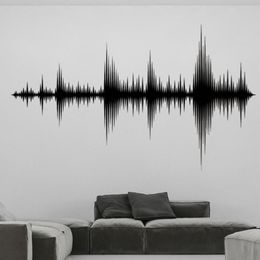 Wall Stickers Audio Wave Decals Sound Removable Recording Studio Music Producer Room Decoration Bedroom Wallpaper DW6747254U