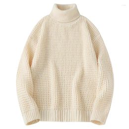 Men's Sweaters 2024 Winter Mens Turtleneck Solid Color Knitted Pullovers Men Warm Loose Casual Knitting Sweater Pullover Man Clothing