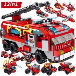 Fire Truck 561PCS Mini Figures Car Accessories Blocks Children Toys Toys Kids Bricks Building Blocks Set Educational Toy For Boy C277M