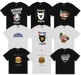 Camiseta de manga curta de algodão de bambu com estampa divertida HUMAN MADE para homens e mulheres