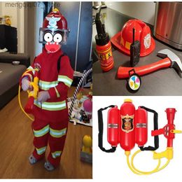 Sand Play Water Fun Fireman Kids Uniform Car Tent Sam Cosplay Children Luxury Firefighter Water Gun 6Pcs Toys Set Boy Girl Halloween Costume Gift L240312