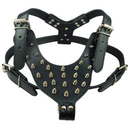 Large Dog Rivets Spiked Studded PU Leather Dog Harness for Pitbull Large Breed Dogs Pet Products220v