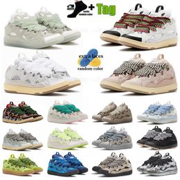 original fashion sneakers Leather lavines Curb casual shoes Extraordinary Emed luxury top Calfskin Rubber Nappa Platformsole unisex Shoe Lavines plat-form flats