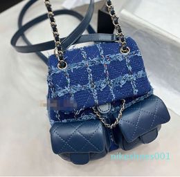 2024 Genuine Leather Chain Shoulder Bag Duma Designer Woollen Double Pocket Handbag Advanced Cambridge mini