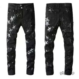 Amirir Jeans Men's Jeans Mens Designer No Rips Skinny Amirri For Men Ripped Pants With Holes Denim Man Shirt Straight Leg Slim Fit Zipper Amari Hip Hop Bikers 1653