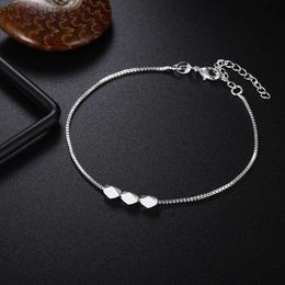 Bangle Wholesale Charms Beautiful Elegant Wedding Women Cute Silver 925 Plated Chain Bracelet Gilr Gift Fashion Anklet Jewellery LH031 ldd240312