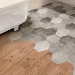 10Pcs Tile Stickers Floor Waterproof Hexagonal Kitchen Adhesive Tiles Wall Sticker Decal Art Bathroom Decor 240301