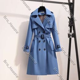 Damenjacken Burberyy Mantel Damenjacke Designerjacke Herbst Mittellanger Trenchcoat Koreanische Mode Winterkleidung Gürtel Bur Jacke für Frau 411