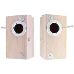 Wooden Bird Nesting Breeding Box House Parakeet Mating Case with Clear Window fo Q0KA2577