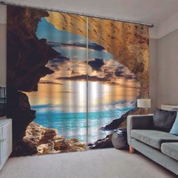 Custom any size po lake Scenic cave curtains 3d curtains new window balcony thickened windshield blackout curtains2791