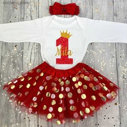 Girl's Dresses Personalised Baby Birthday Bodysuits Cake Dresses Custom Baby Girl Dress Infant Girls Sequin Tutu Skirts Clothes Birthday Gift L240315