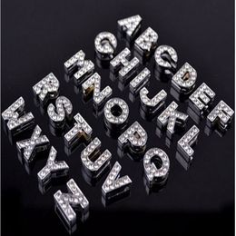 500 Pieces lot 8MM 10MM A-Z Rhinestone Letter Charms for DIY Pet Name DIY Dog Cat Pet Collar Slide Charm Letters215u