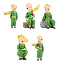 1pcs Little Prince Statues Decorative Figurine Christmas Cartoon Fairy Tale Resin Toys Home Accessories Brithday Gift Ornament LJ2158n