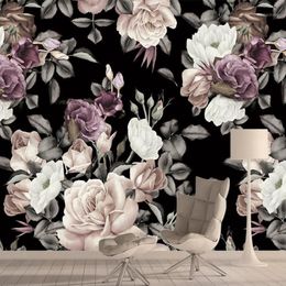 Peony Peel and Stick Floral 3d Po Mural Wallpaper Wall Paper Papers Home Decor Wallpapers for Living Room Bedroom Murals Roll1218U