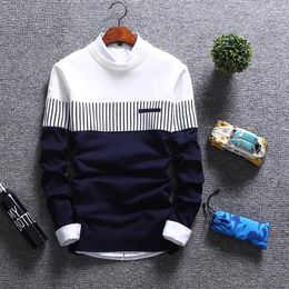 Men's Sweaters 2024 Autumn Winter Pullover Wool Slim Fit Striped Knitted Mens Brand Clothing Casual Pull Homme Hombre