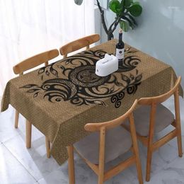 Table Cloth Rectangular Fitted Triple Moon With Triskelion Waterproof Tablecloth 45"-50" Cover Backed Elastic Edge
