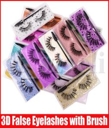 Eye Makeup Tool Thick Natural False Eyelashes with Lashes Brush Handmade Fake Lashes Accessories 15 Models4455915