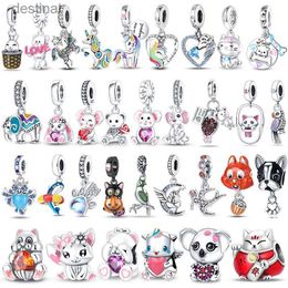 Beaded New Silver 925 Animal Series DIY Jewellery Claw Unicorn Cat Bird Squirrel Chameleon Elephant Charm Bead Fit Original BraceletL24213