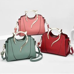 Women Cute Cat Purses and Handbags Elegant PU Handbag Top Handle Bag Large Capacity Stylish Sweet Messenger 240305