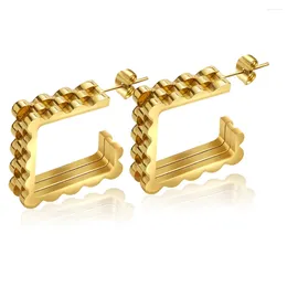 Dangle Earrings Peri'sbox Classic Mix 18K Gold Plated Watch Band Style Square Triangle Open Hoop Women Chunky Statement Jewellery Trendy