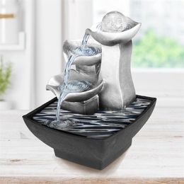 Rockery Relaxation Indoor Fountain Waterfall Feng Shui Desktop Water Sound Table Ornaments Crafts Home Decoration Accessories Y200292h