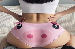 Original Cute Cartoon Womens Panties Pink Piggy Print Girly Underwear 3d Stereo Ear Lowwaist Sexy Hiplifting Seamless Female Bri233563375