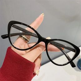 Sunglasses Fashion Cat Eye Eyeglasses Women Big Frame Black Anti-UV Blue Rays Glasses Leopard Computer Goggles Round