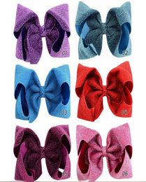 8 Inch Popular Solid Design Fabric Hair Bows Clips Boutique Bling Bows For Kids Bowknot Headwear Hair Accessories A526418605